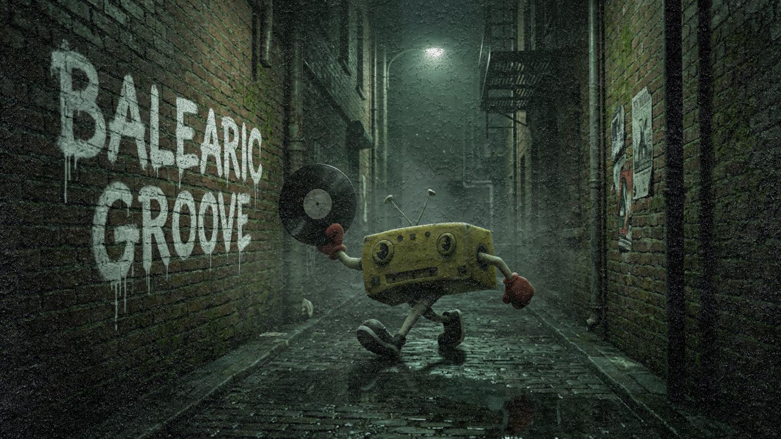 Balearic Groove — rainy alley